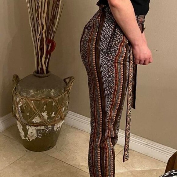 Multicolor funky pattern high waisted pants - Picture 3 of 3